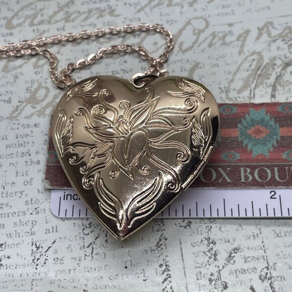 Victorian Bird Cage Blue Mom Wife Christmas Rose Gold Heart Locket Anniversary - Picture 9 of 10